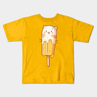 Funny and Cute Cat and Popsicle hybrid Kids T-Shirt